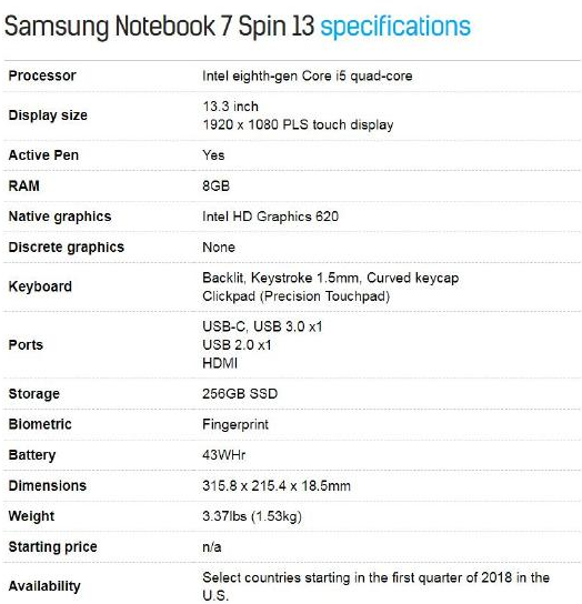 三星Notebook 7 Spin(2018)變形本發(fā)布 三星Notebook 7 Spin(2018)變形本發(fā)布