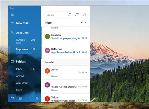 郵件和日歷Windows 10 UWP預覽更新 郵件和日歷Windows 10 UWP預覽更新