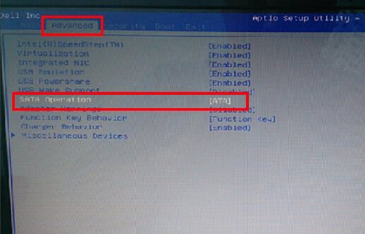 戴爾筆記本bios設(shè)置硬盤模式為AHCI教程 戴爾筆記本bios設(shè)置硬盤模式為AHCI教程