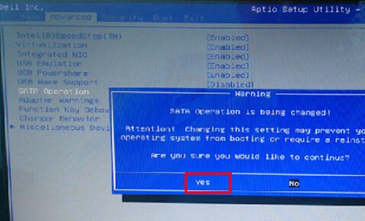 戴爾筆記本bios設(shè)置硬盤模式為AHCI教程 戴爾筆記本bios設(shè)置硬盤模式為AHCI教程