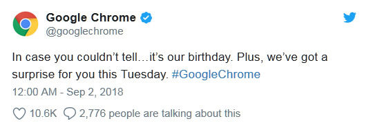 Google Chrome將迎來10周年紀(jì)念日，明日將放送驚喜