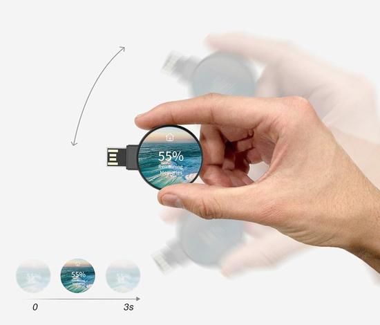 設(shè)計(jì)師研發(fā)智能U盤(pán)One-Step，配備顯示屏和智能加密