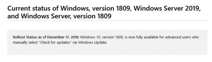 微軟支持文檔:現(xiàn)可更新升級Windows 10十月更新 微軟支持文檔:現(xiàn)可更新升級Windows 10十月更新